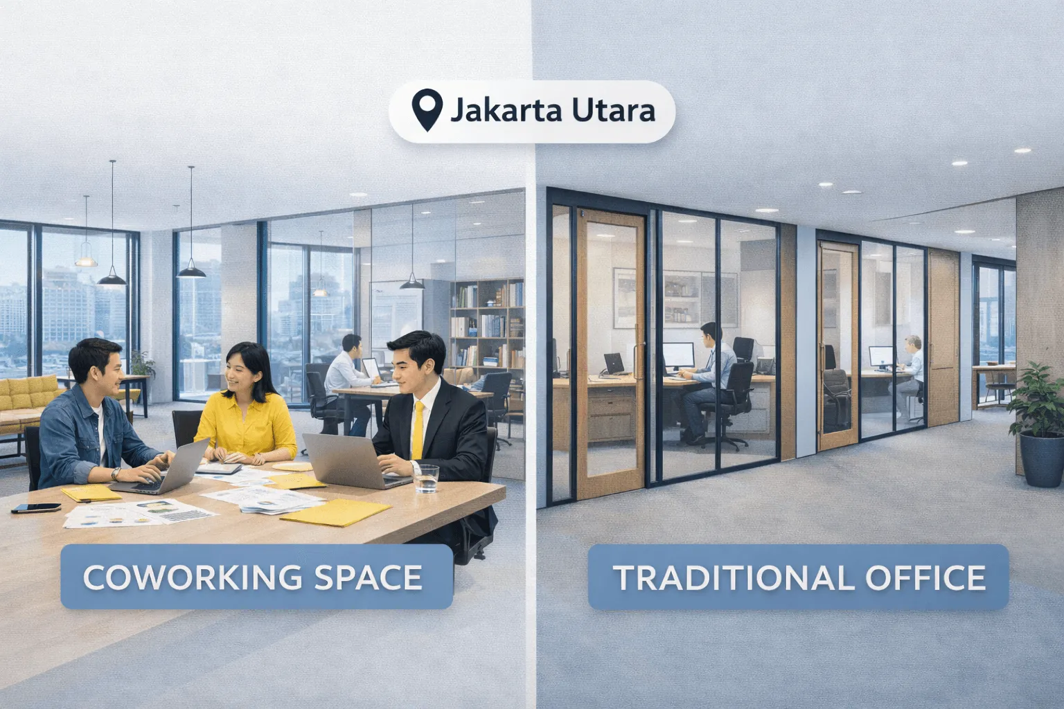 Perbedaan coworking space dan kantor konvensional di Jakarta Utara