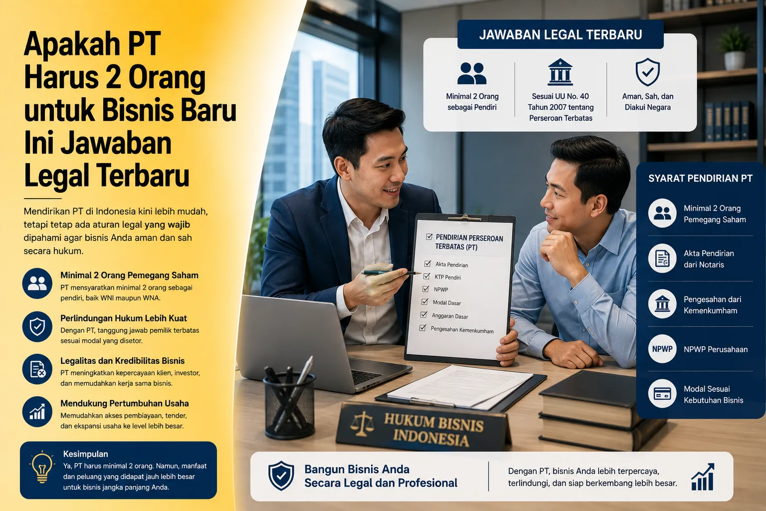 Apakah PT Harus 2 Orang untuk Bisnis Baru di Indonesia