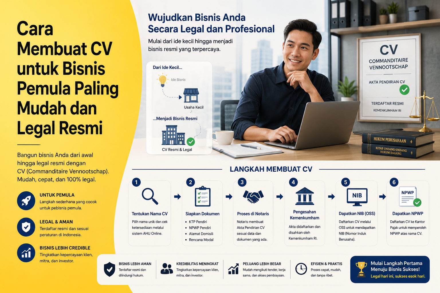 Cara membuat CV untuk bisnis pemula secara legal dan profesional
