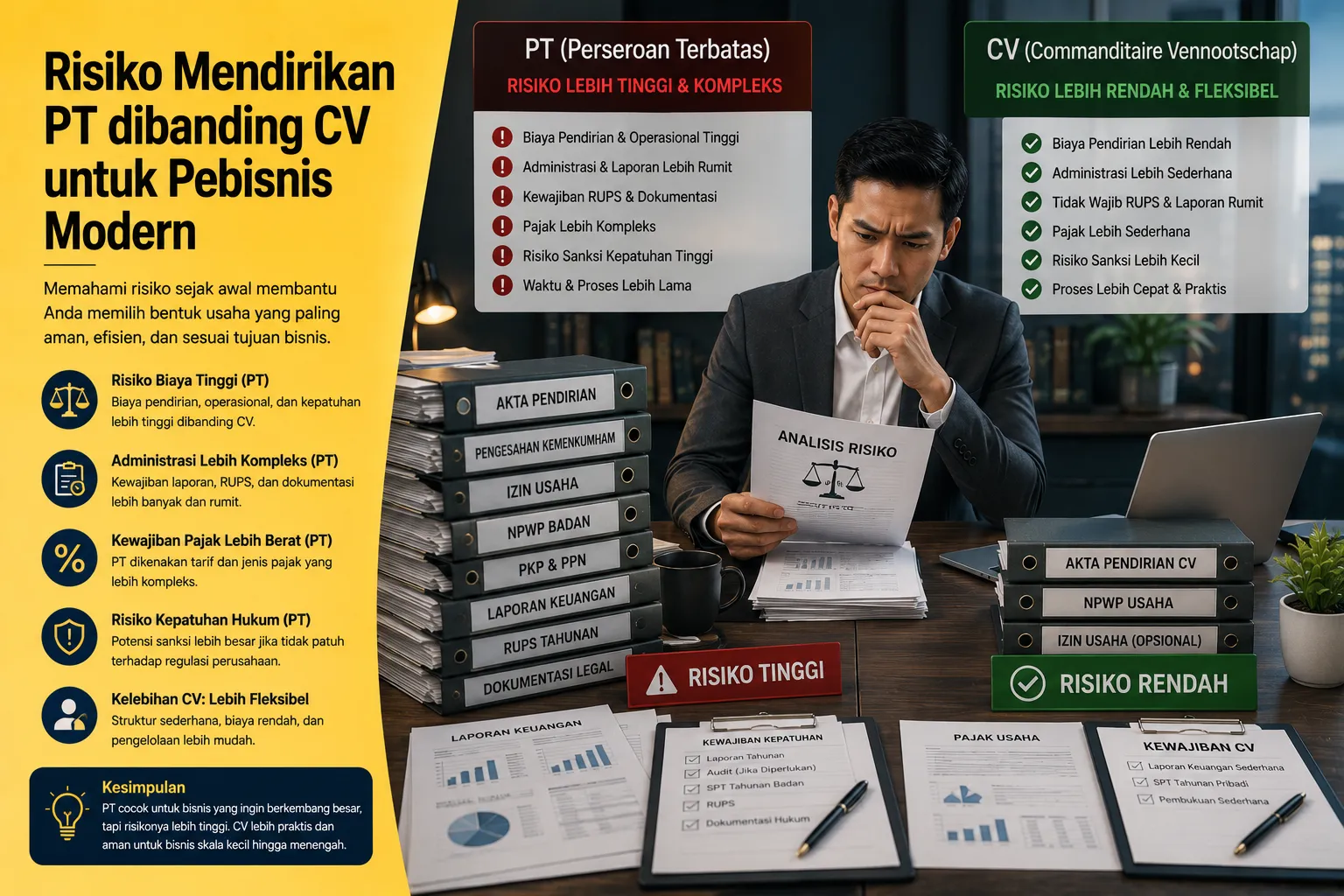 Risiko mendirikan PT dibanding CV untuk bisnis modern